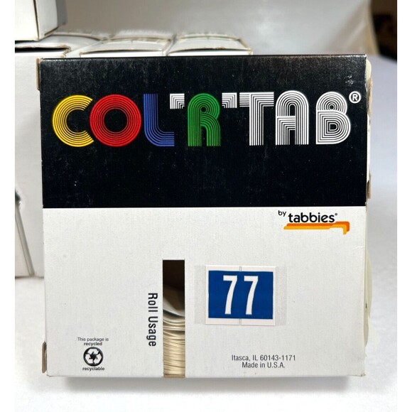 Tabbies Original COL'R'TAB 11000 Series Numeric Labels 9 lot 1"H x1 1/2"W BUNDLE - Picture 10 of 11